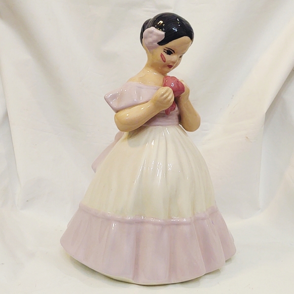 Vintage Artisan Signed Large Porcelain Girl Figurine - Picture 2 of 8